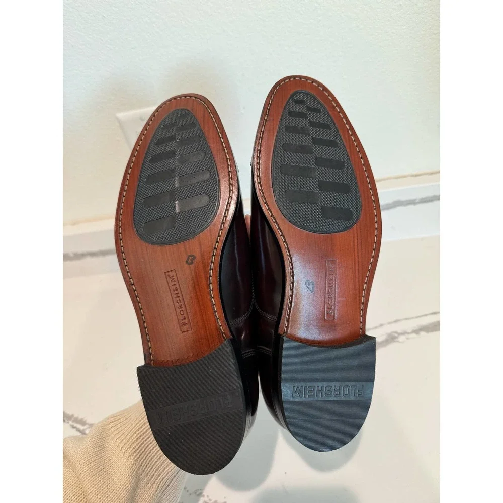 NWOT Florsheim Size EU‎ 41 (US 8) Brown Burgundy Leather Oxfords Dress Shoe